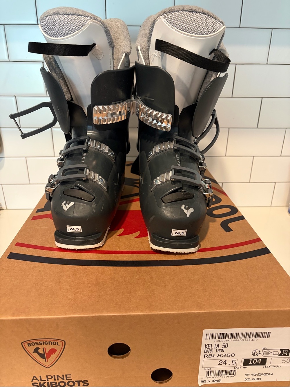 Rossignol Dark Iron Black and White Women's Alpine Ski Boots